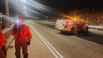 Samaria, Israel.- In the photos taken on September 20, 2023, security forces carry out an operation on Highway 5 between Oranit and Pedu'el in Samaria, where a terrorist threw an explosive device attached to a canister onto the road. gas. The Defense Forces, the Security Agency and the Border Police carried out arrests in Judea and Samaria. They also confiscated numerous weapons for further processing. Israel and the West Bank are experiencing their deadliest year in the framework of the Palestinian-Israeli conflict since the times of the Second Intifada (2000-2005).