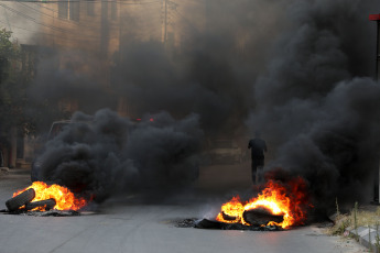 West Bank, Palestine - The photos show caoe in the streets of the northern West Bank city of Nablus during an Israeli offensive on June 3, 2024. Two Palestinians were killed and six others were wounded on Monday during an Israeli military operation in the northern West Bank city of Nablus, the Palestinian Health Ministry said.
