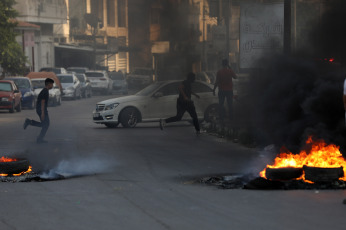 West Bank, Palestine - The photos show caoe in the streets of the northern West Bank city of Nablus during an Israeli offensive on June 3, 2024. Two Palestinians were killed and six others were wounded on Monday during an Israeli military operation in the northern West Bank city of Nablus, the Palestinian Health Ministry said.